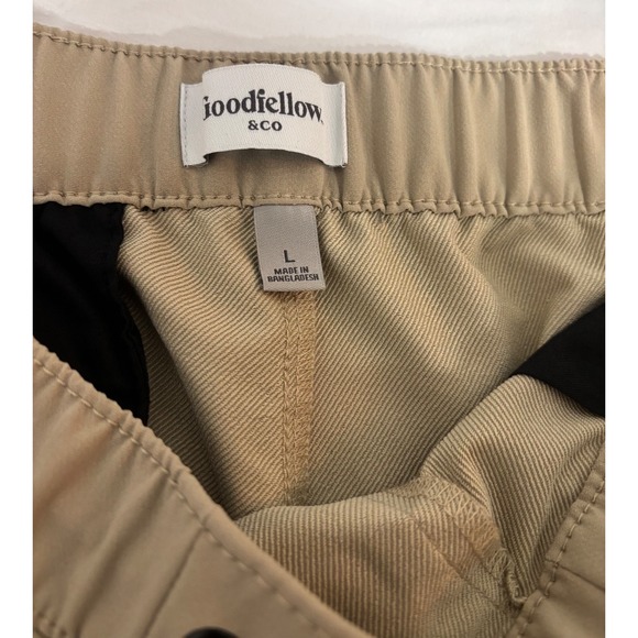 Goodfellow Tech Jogger Shorts L Khaki UPF 50+ Recycled Quick Dry Stretch - Picture 3 of 9